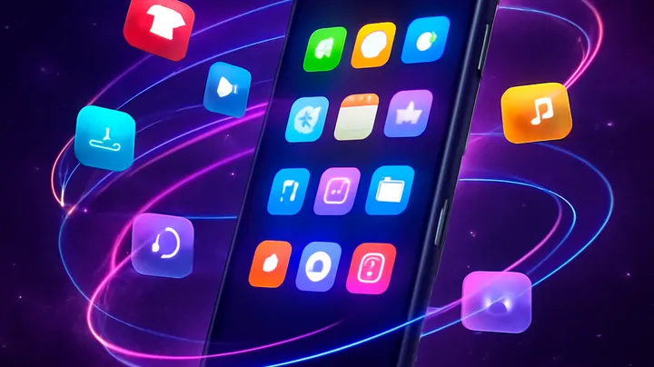 TK3666BET COM Sleek smartphone floating in space